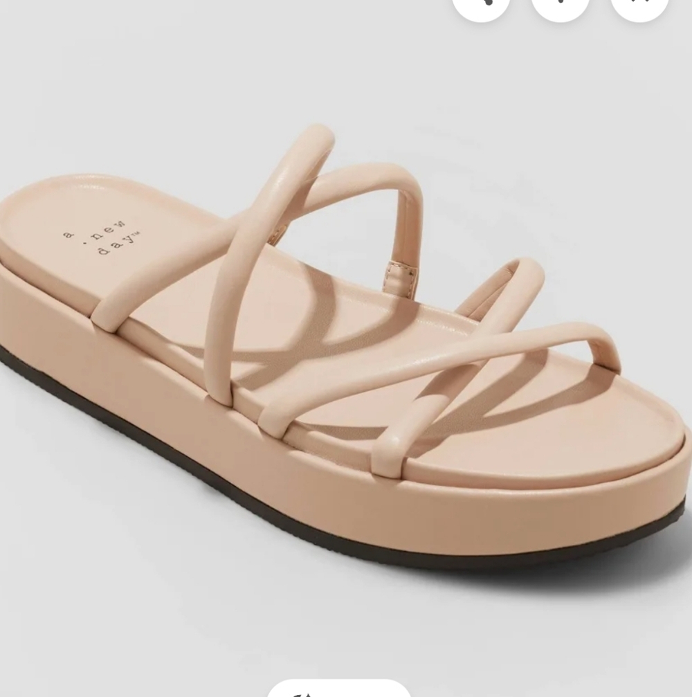 A New Day Beige Dory Slide Sandals Size 9.5